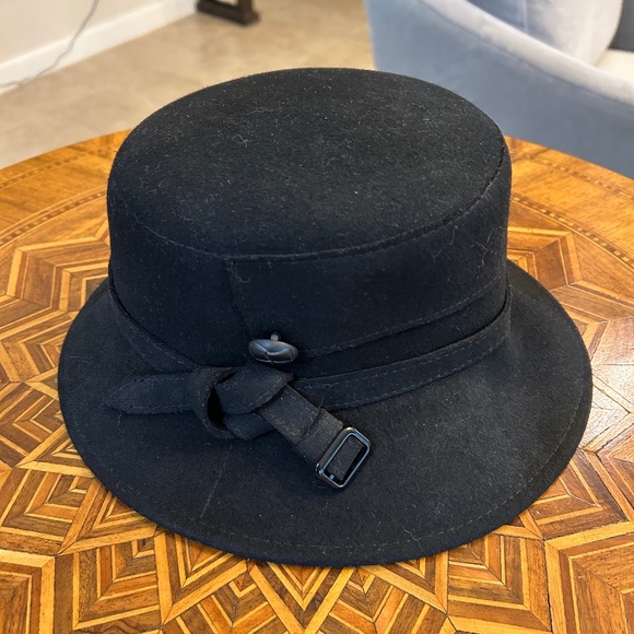 Black Merino Wool Scala Collezione Fine Hat NWOT - Picture 6 of 7